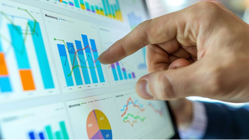 Mining analytics dashboard showing performance metrics